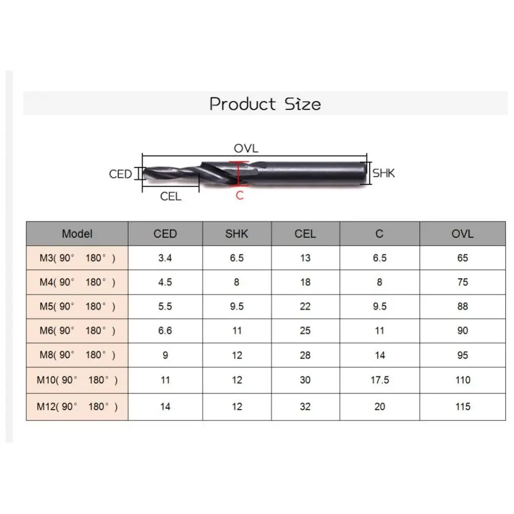 High Speed Steel Countersink Drill Bit Set Woodworking Chamfer Tool for Carpentry and Metal Drilling