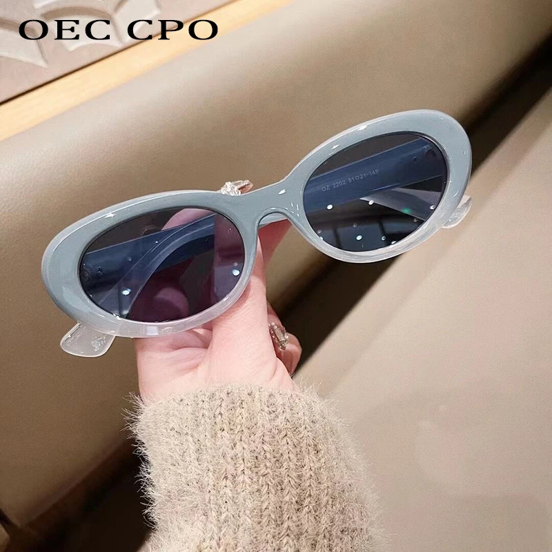 

OEC CPO Fashion 2024 Ladies Sunglasses Cat eye Punk Shades Glasses Men Women Candy Color Eyewear Female Summer Traveling UV400