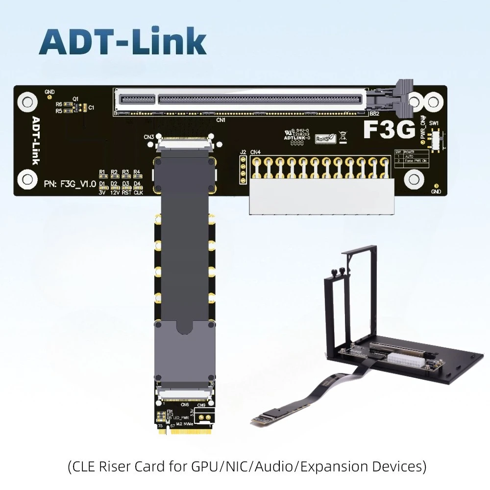 25CM 50CM M.2 NVMe GPU Dock PCIe 5.0 4x High Speed eGPU PC Notebook Laptop to External Video Graphics Card M.2 MKey to PCI-E X16