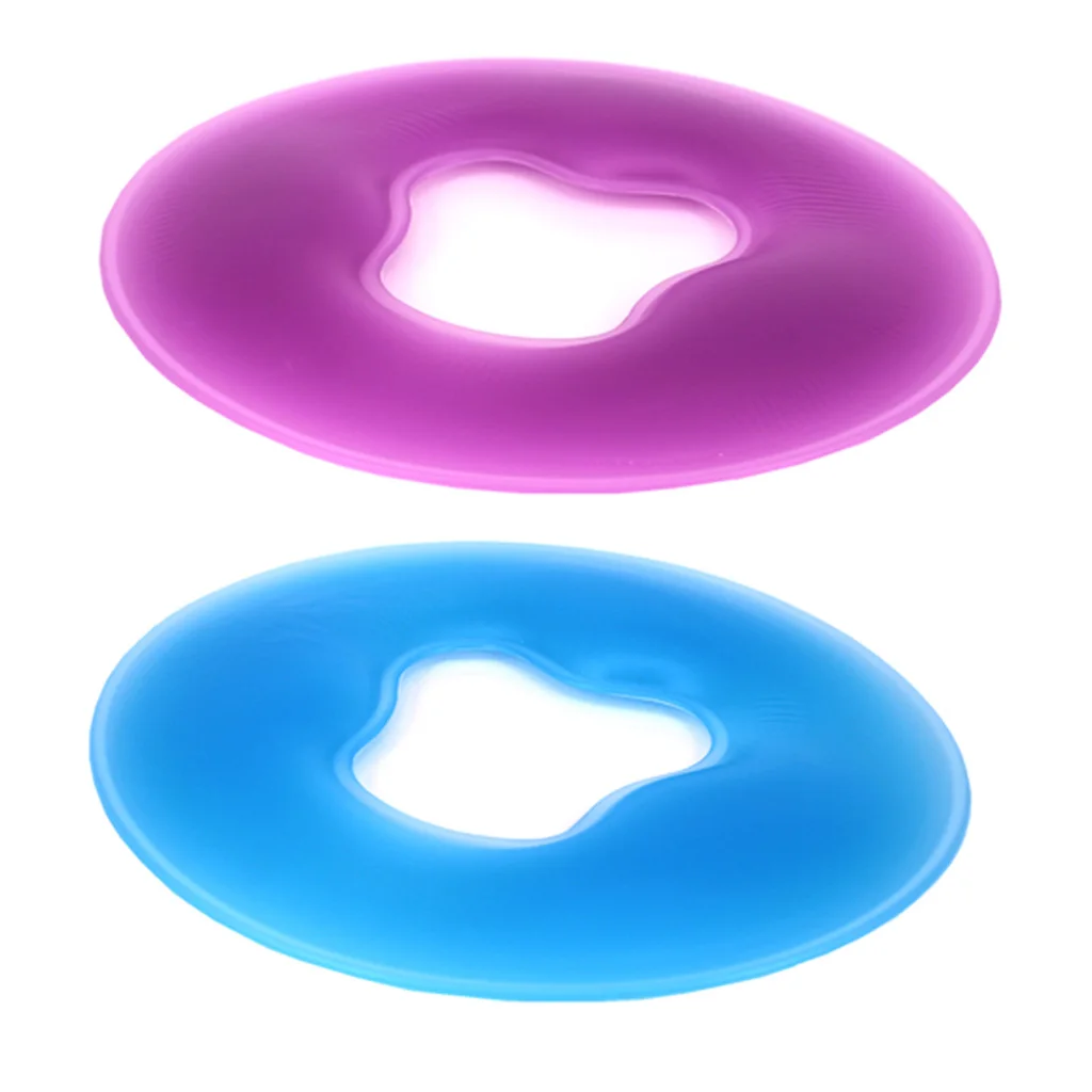 Silicone Massage Face Cradle Pillow, Salon Body Beauty, Spa Head Rest Cushion for Table - Blue/Purple