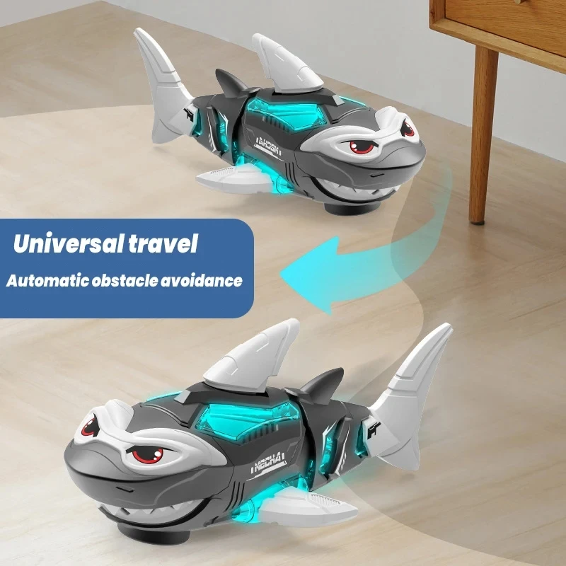 Robot requin électrique pour enfants, entraînement universel, musique dynamique, modèle cool, jouet cadeau