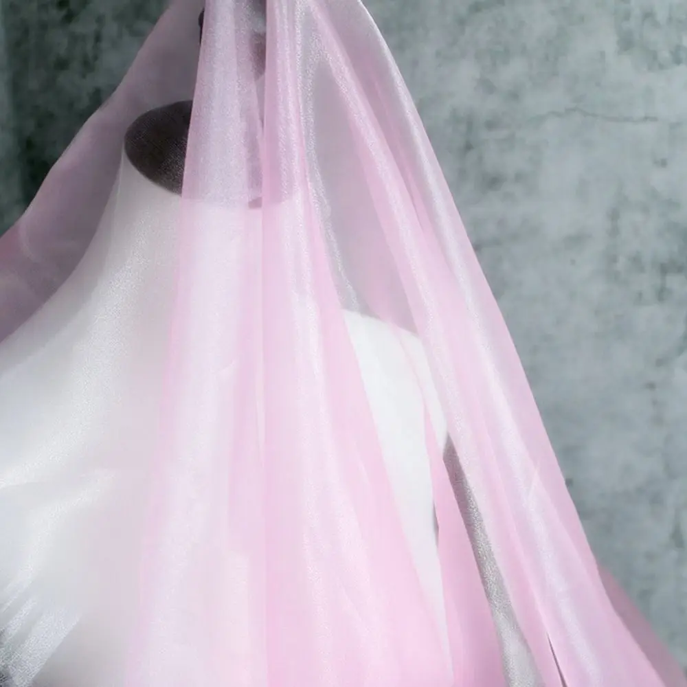 100X150cm Organza Mesh Fabric Colorful Lightweight Gauze Fabric Sheer Glossy Smooth Tulle Gauze Fabric