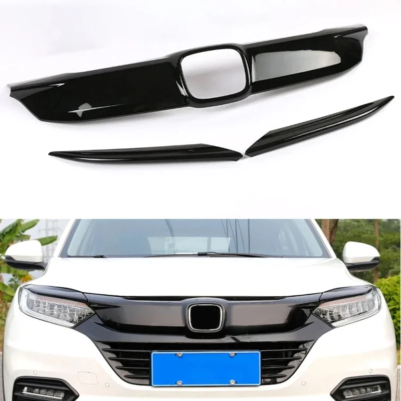 For Honda Vezel HR-V HRV 2019 Car Front Grill Grille Decoration Cover Trim Styling Moldings  Exterior Auto Parts Accessories