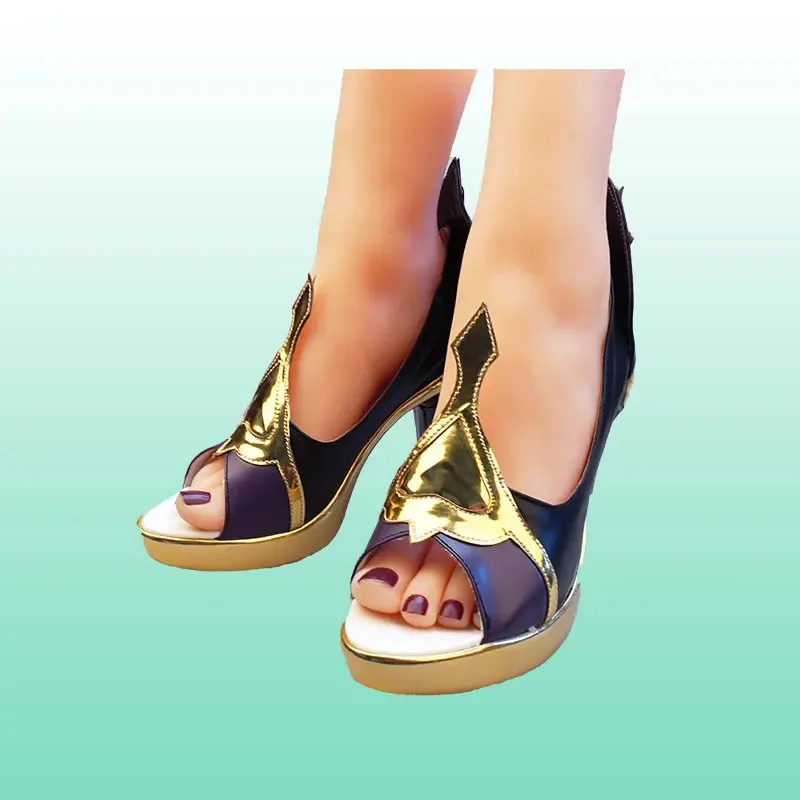 

Anime Game Genshin Impact Yelan Cosplay Women Shoes Props Halloween Party Accessories Customization High Heel Bootsr,7;k'2.s;9,
