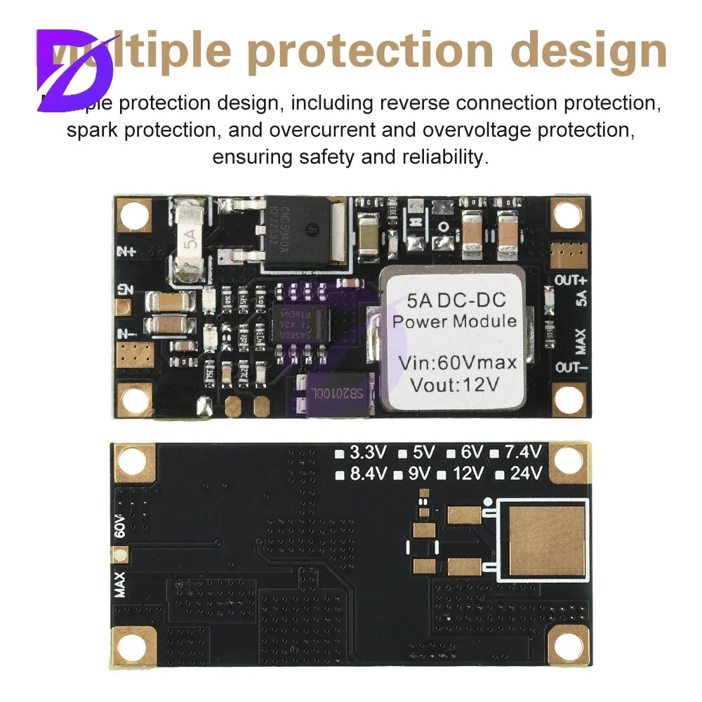 

DC-dC Step-down Module 6.5V-60V To 5V/12V Dc Step-down Power Module High-power 5A