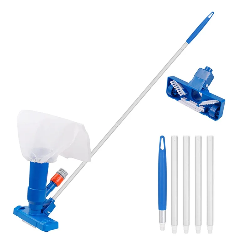 

Swimming Pool Vacuum Cleaner With 5 Section Pole- Disinfecting Tool For Pond Fountain Cleaning