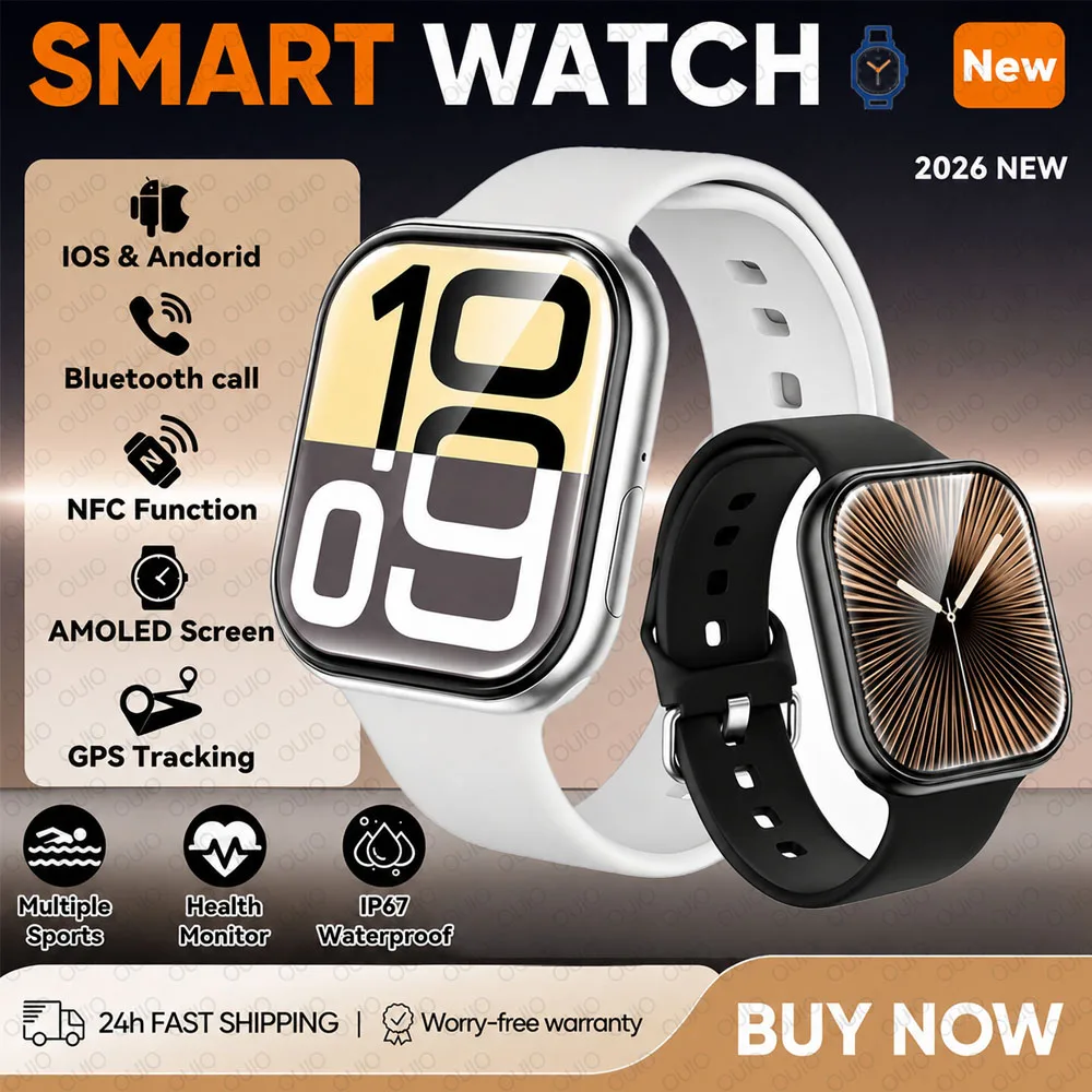 2026 New Fashionable and Versatile Smart Watch NFC Compass GPS Movement Track BT Call Sports Men Women Watch for Android IOS