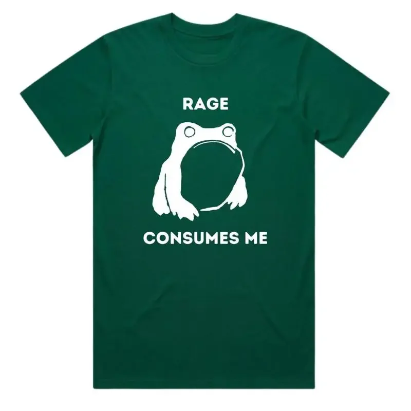 Rage Consumes Me T Shirt Matsumoto Hoji Japanese Art Print Hand Screen Heavyweight Organic Cotton Frog Meme UK Made