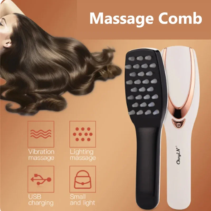 3 in 1 Electric Wireless Infrared Massage Comb Hair Growth 3 Modes Vibration Head Massager Scalp Brush Anti Hair Loss