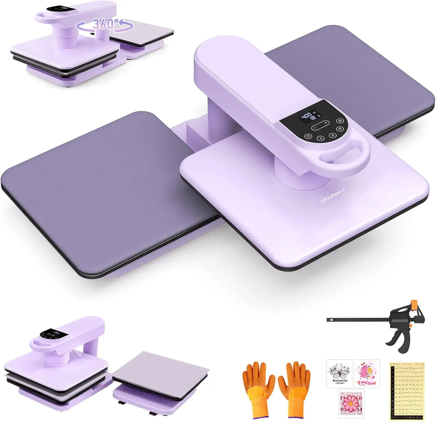 

Dual Auto Heat Press Machine 15x15, 360° Swing Away Smart T-Shirt Printing W/Auto Release & Auto-Off, Adjustable Pressure & High