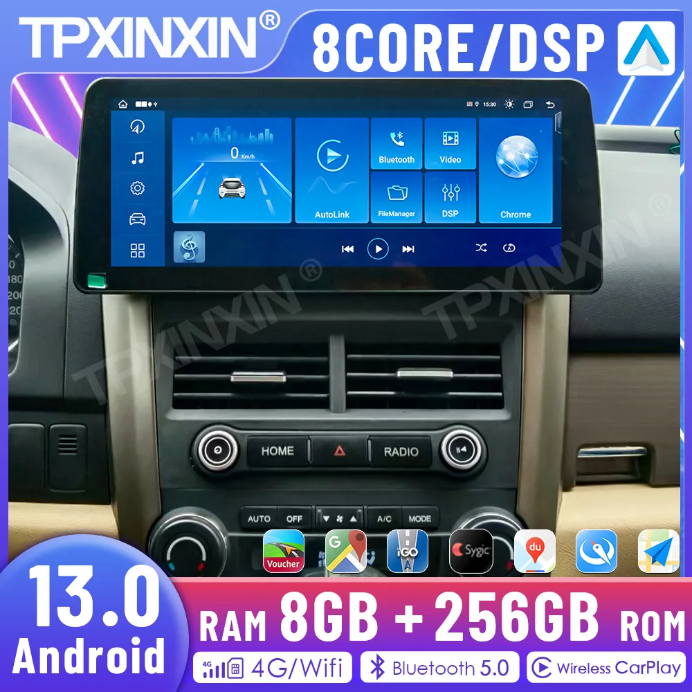 12.3 Inch Android 13 CarPlay For Honda CRV 2007-2011 Car Radio Multimedia Player GPS Navigation 4G QLED Touch Screen Head Unit