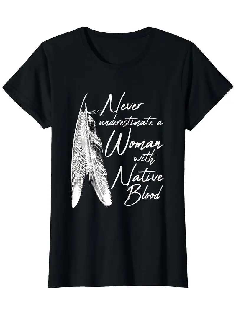 Women's Native Pride T-Shirt 100% Cotton 220Gsm Heavyweight Short Sleeve Round Neck Tee Feather Dreamcatcher Indigenous Women