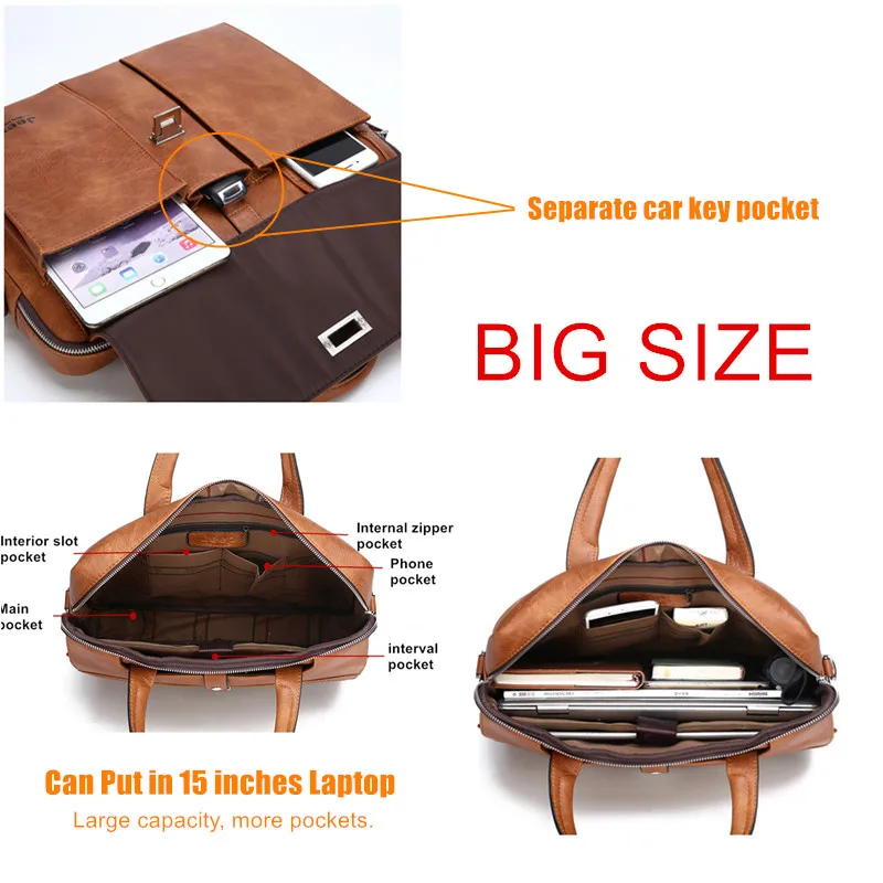 กระเป๋าเอกสารหนังสำหรับผู้ชาย - Leather Work Bag Men บทวิจารณ์และราคา