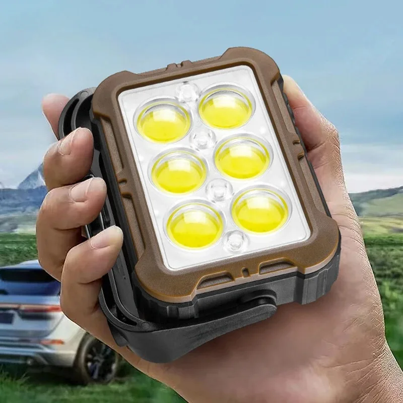 1-個のポータブルソーラー-cob-led-ワークライト、usb-c-充電式、キャンプ、釣り、ギフトランタン用