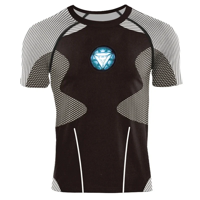 Iron Man cosplay T shirt cosplay costume fashion superhero party tops Halloween men sportswear T-shirt @ 0z *