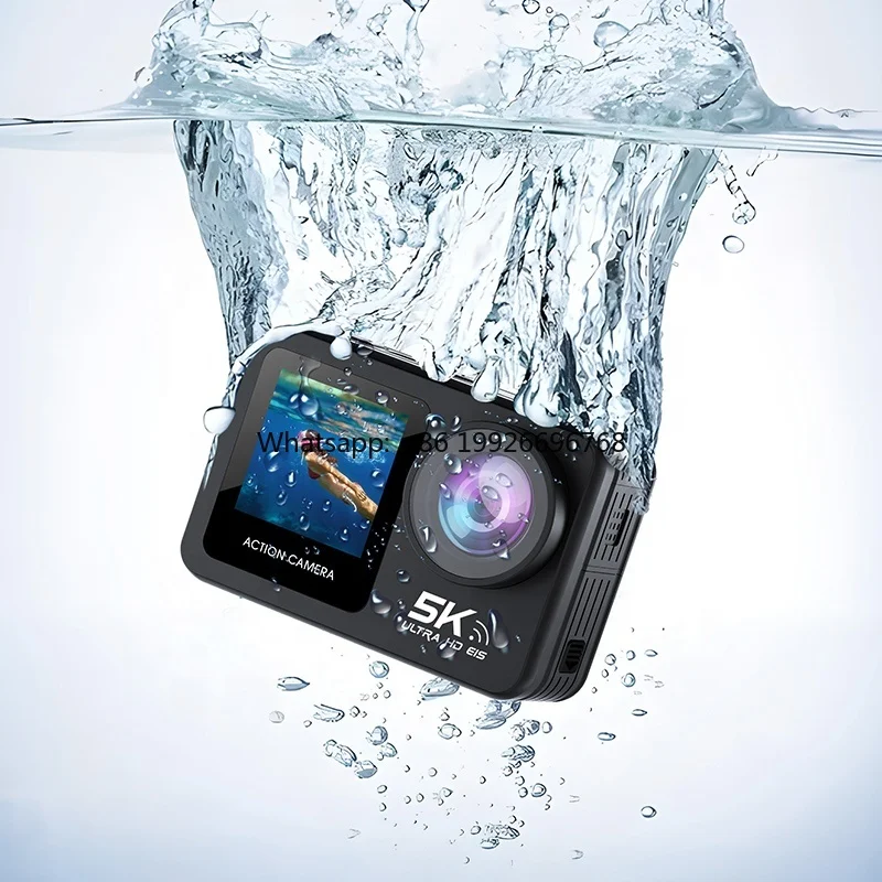 

4K 5K 60fps EIS WiFi Body Waterproof Action Sports Cameras Dual Screen Touch DV Mini Sport Action Camera with Accessories
