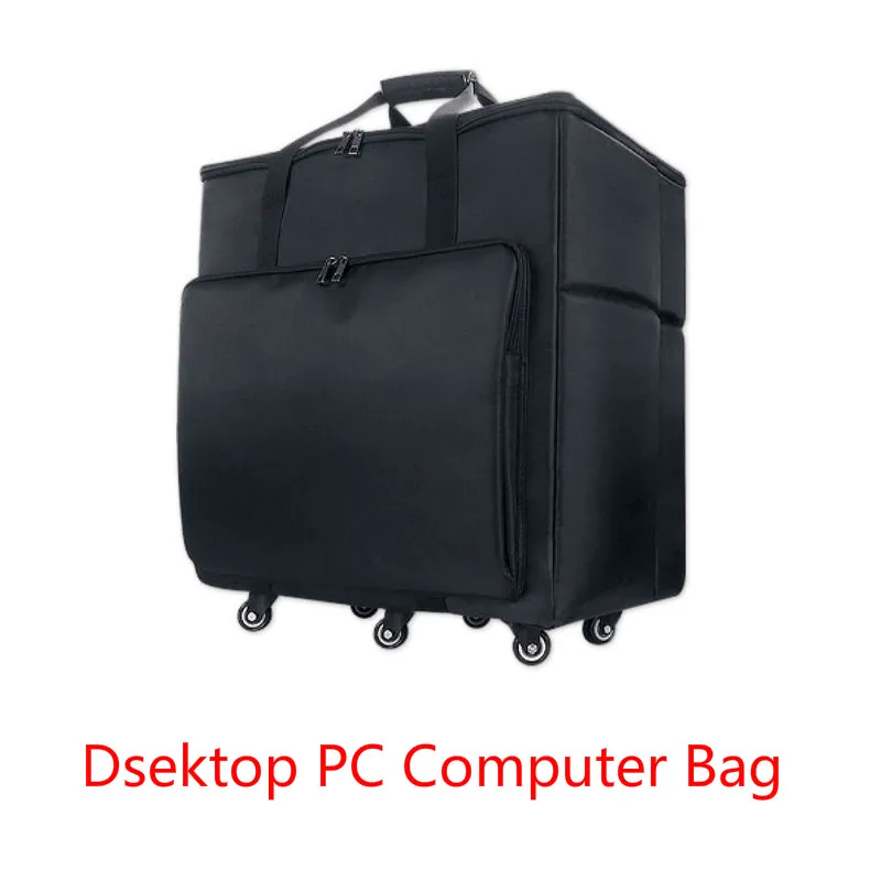 Desktop PC Computer Travel Storage Carrying Case Bag with Wheels for Computer Main Processor Case Monitor Keyboard and Accessori