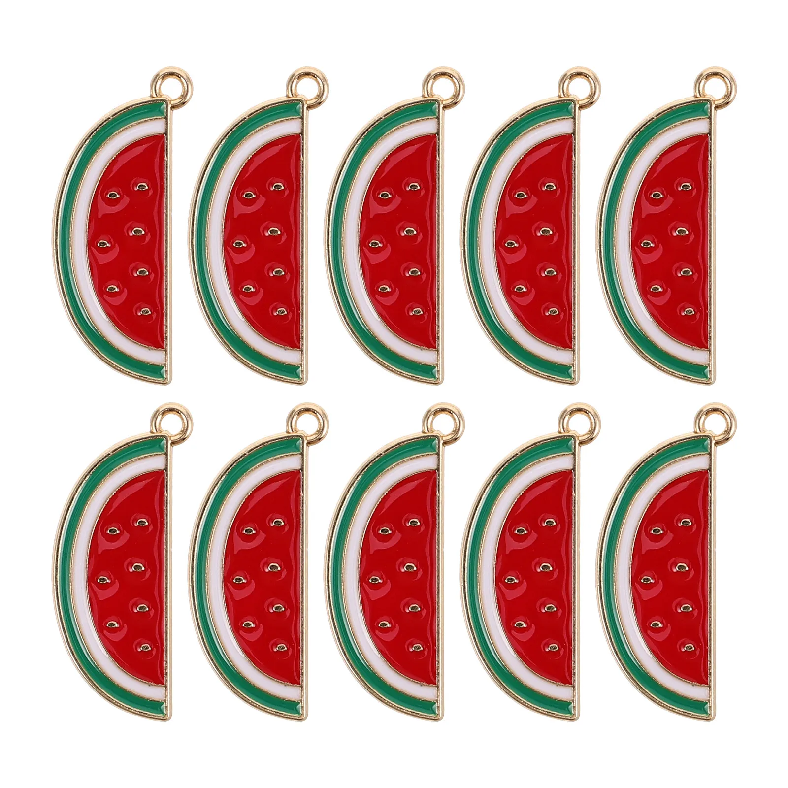 

10Pcs Watermelon Slice Pendant Charms Zinc Alloy Enamel Fruit Jewelry Making Charms for Earrings Bracelets Necklaces Summer DIY