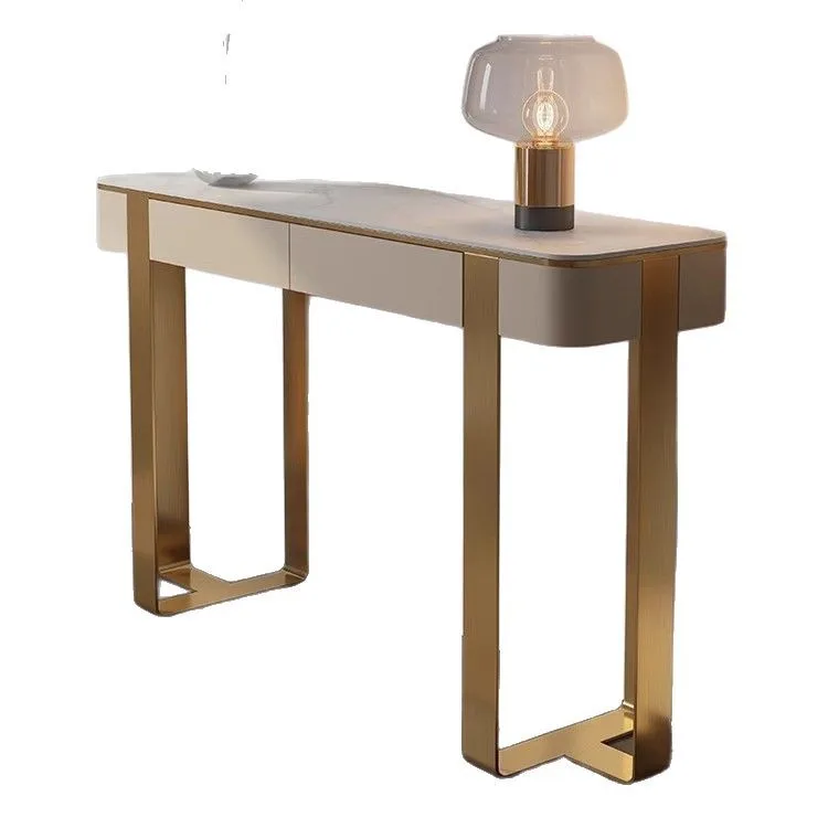 

Italian entrance table, facing the door against the wall, light luxury entrance cabinet for home use, modern simple partition,