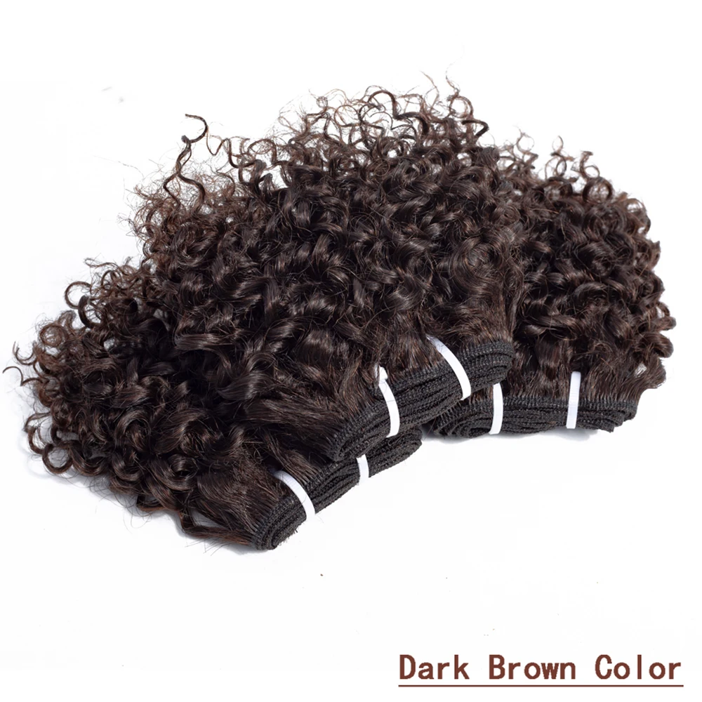 Short Kinky Curly Hair Weave Bundles CodeCalla Cheap Wholesale Price Indian Remy Human Hair Extensions Natural Black Brown Color