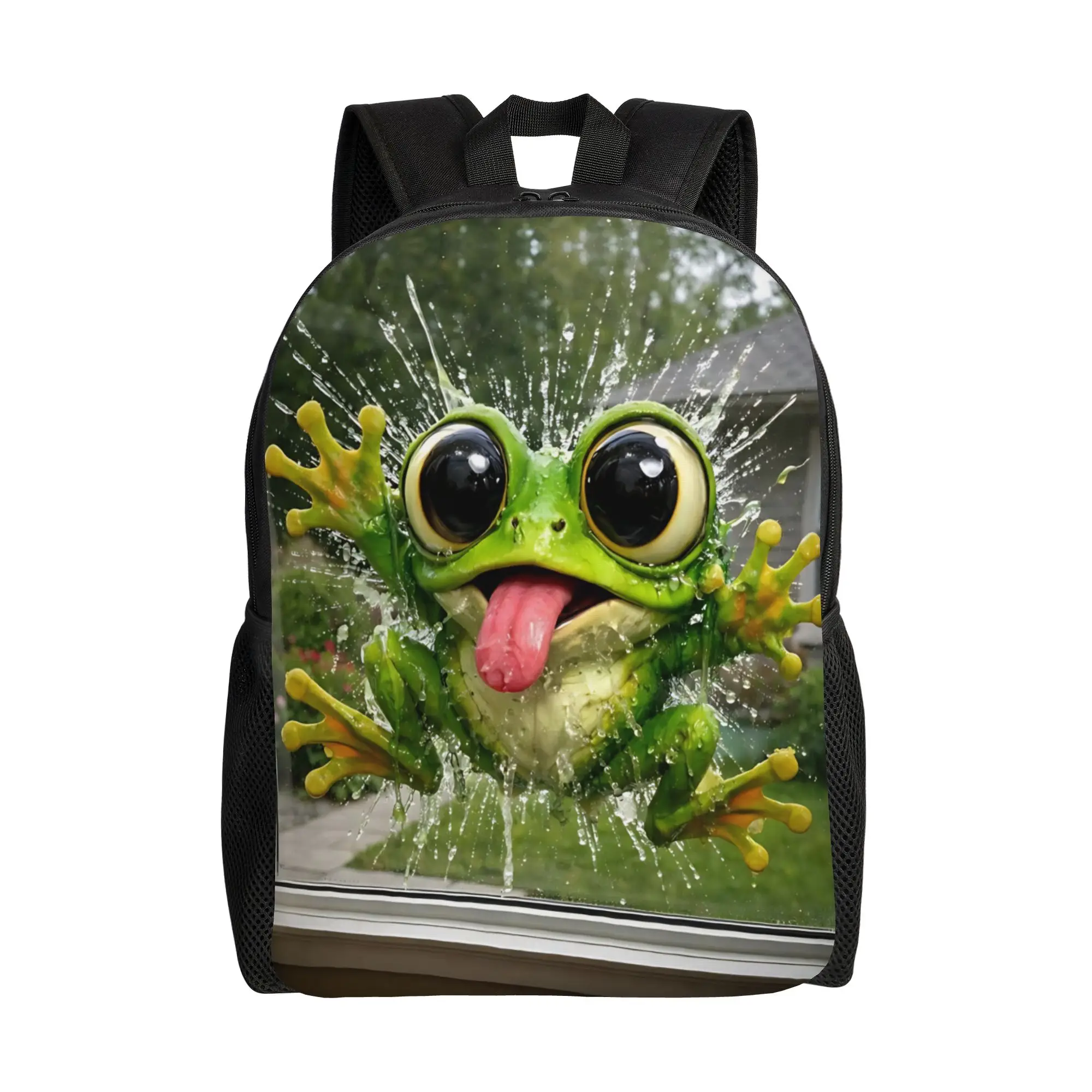 Fashion Frog Smashing Funny Meme backpack  mochila Casual Hiking Large Capacity Rucksack