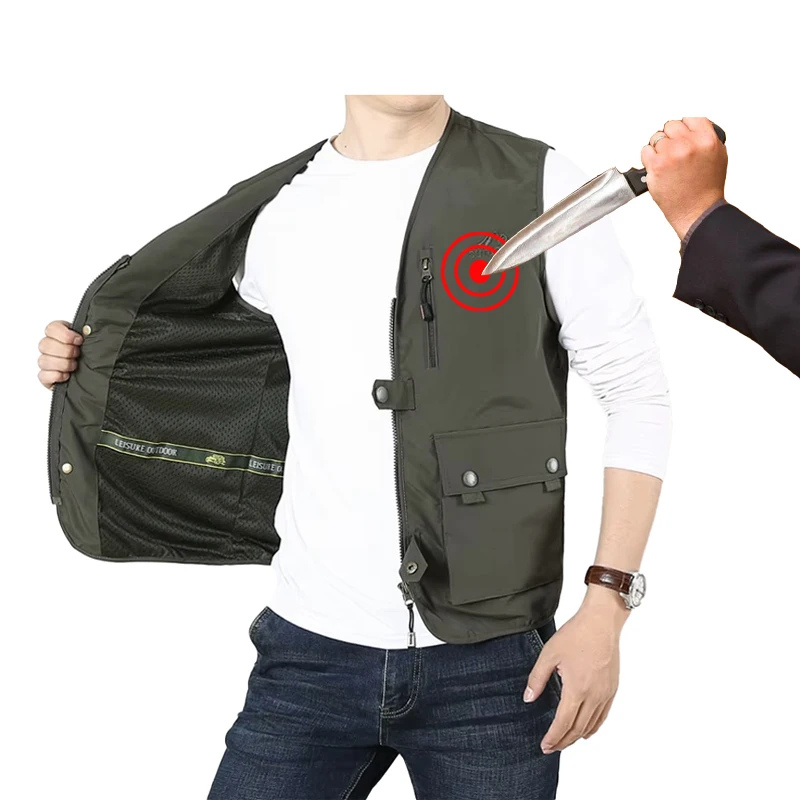 Breathable Anti-Cut Vests Flexible Stealth Outdoor Sports Self-Defense Tactical Safety Clothing Kogelvrij Multi Pocket-Vest