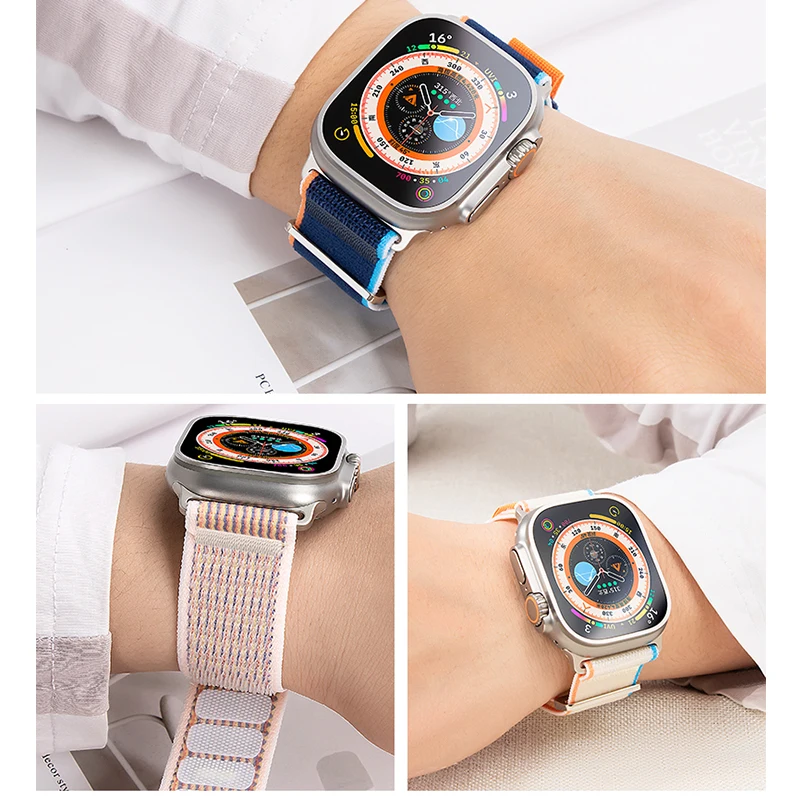 Pulseira Correa, iWatch Ultra Series, 8 SE, 7, 6, 5, 3 Strap, 49mm, 44mm, 40mm, 45mm, Trail Loop para Apple Watch Band, 41 milímetros, 42