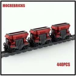 MOC Creative Railway Freight Train Hopper Carriage Set DIY Technical Vehicle Building Blocks Toys Xmas Gift