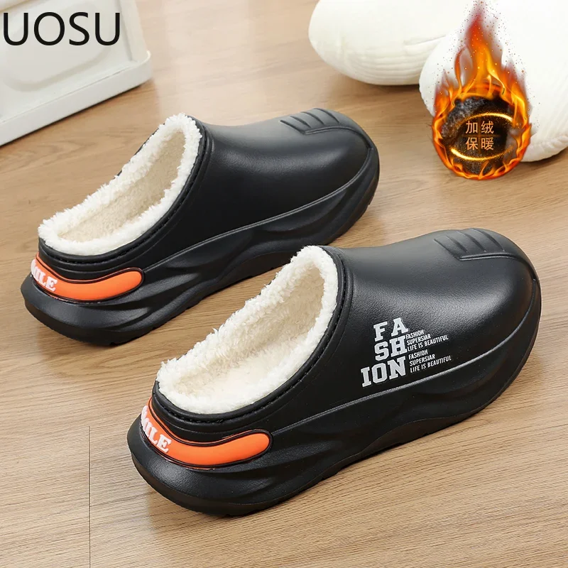 Eva Slipper Men Fashion Shoes Soft Comfortable Lightweight Trendy All-match Keep Warm UOSU Warm Plush Explosive Style Shoe New