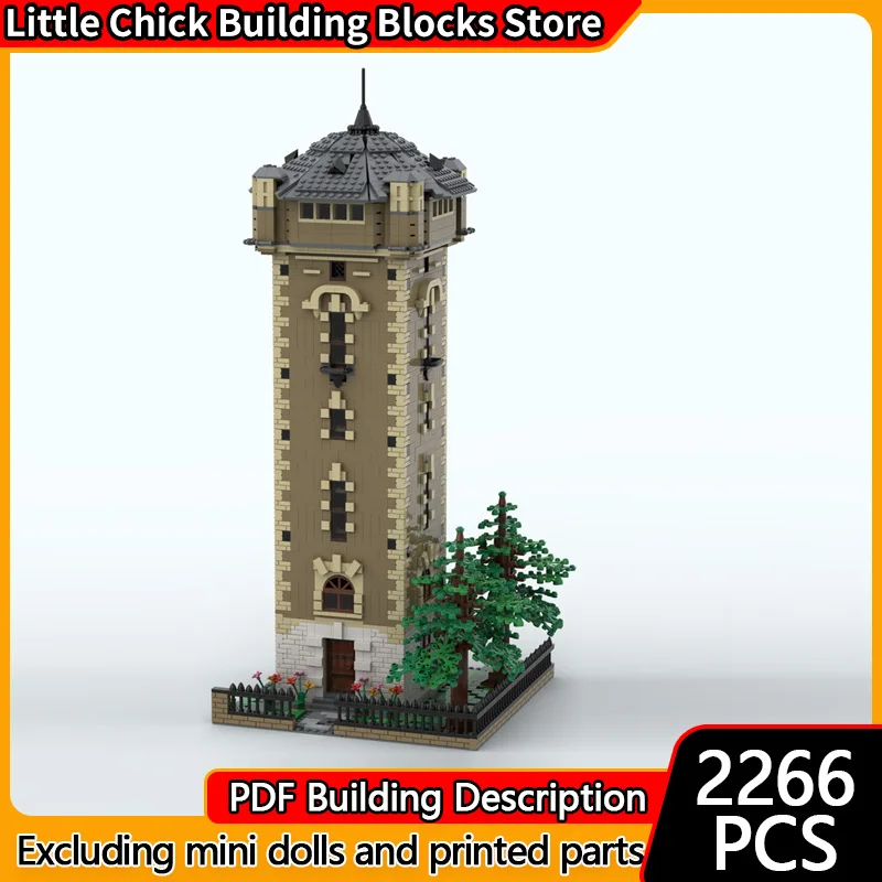

City Street View Model MOC Building Bricks Old Water Tower Modular Technology Children Holiday Gifts Assemble Toys Suit