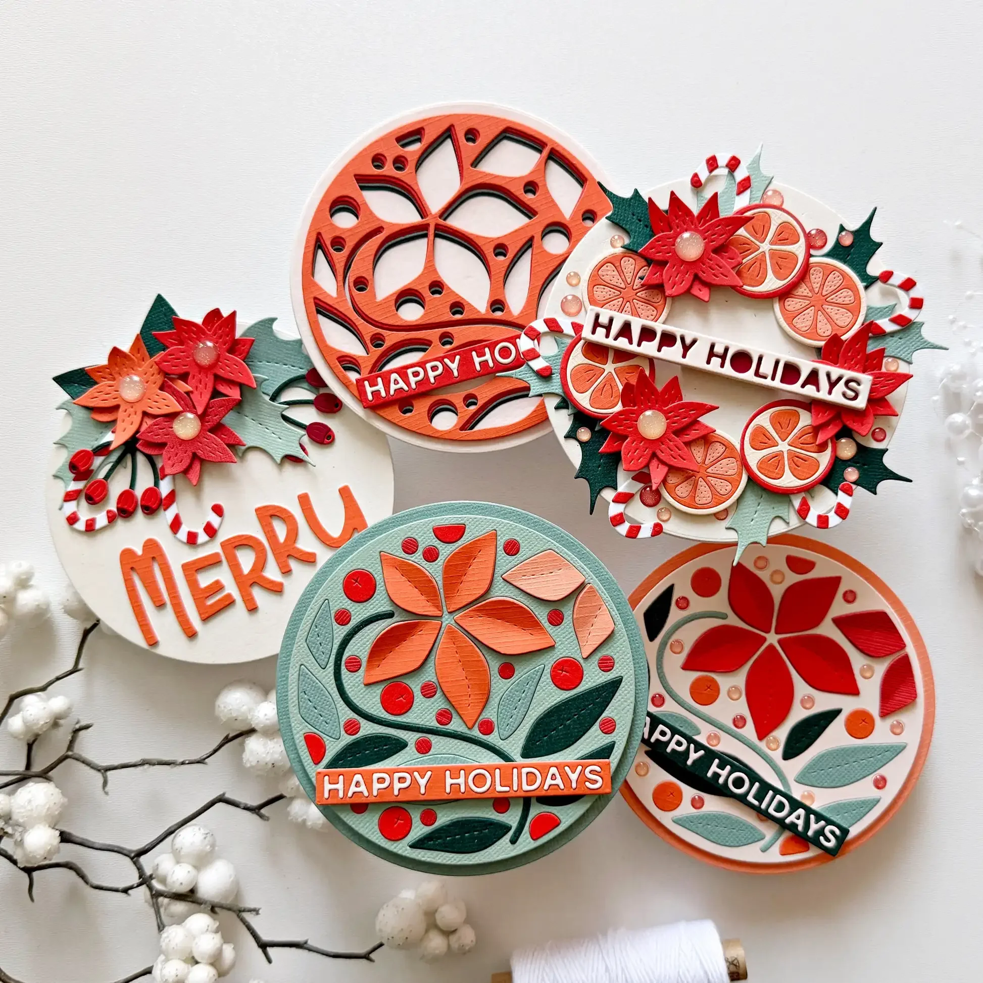 2025 شجرة عيد الميلاد البونسيتة ندفة الثلج ستار خلفية المعادن قطع يموت DIY بها بنفسك صنع كرت هدية سجل القصاصات تنقش الحرفية #5