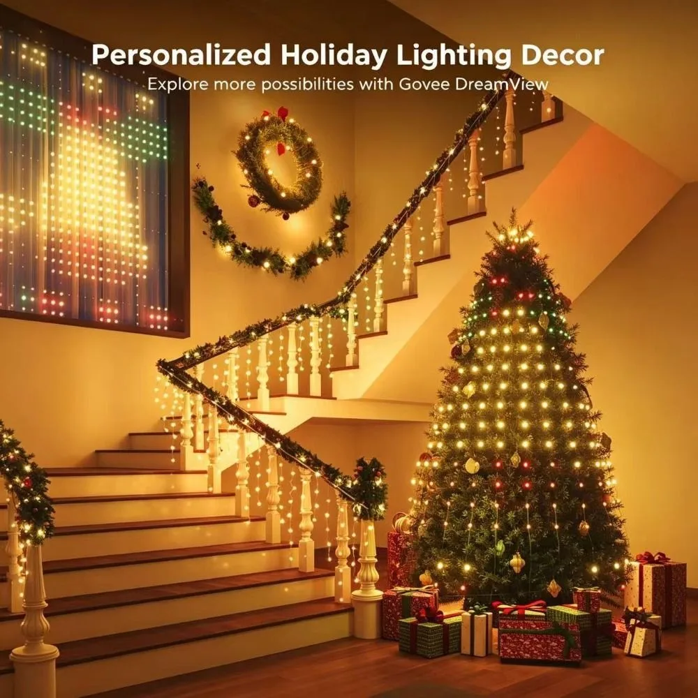400 LEDs Christmas Tree Lights RGBIC Bluetooth App Control RGB IC Christmas Lights Music Sync Star-Shaped Light String