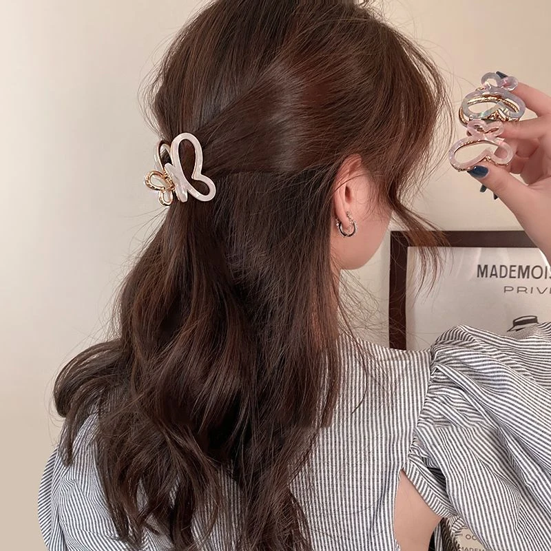 1/4pcs Colorful Acetate Butterfly Hair Clip Small Size Charming Women's Hair Accessory Versatile Sweet Personality