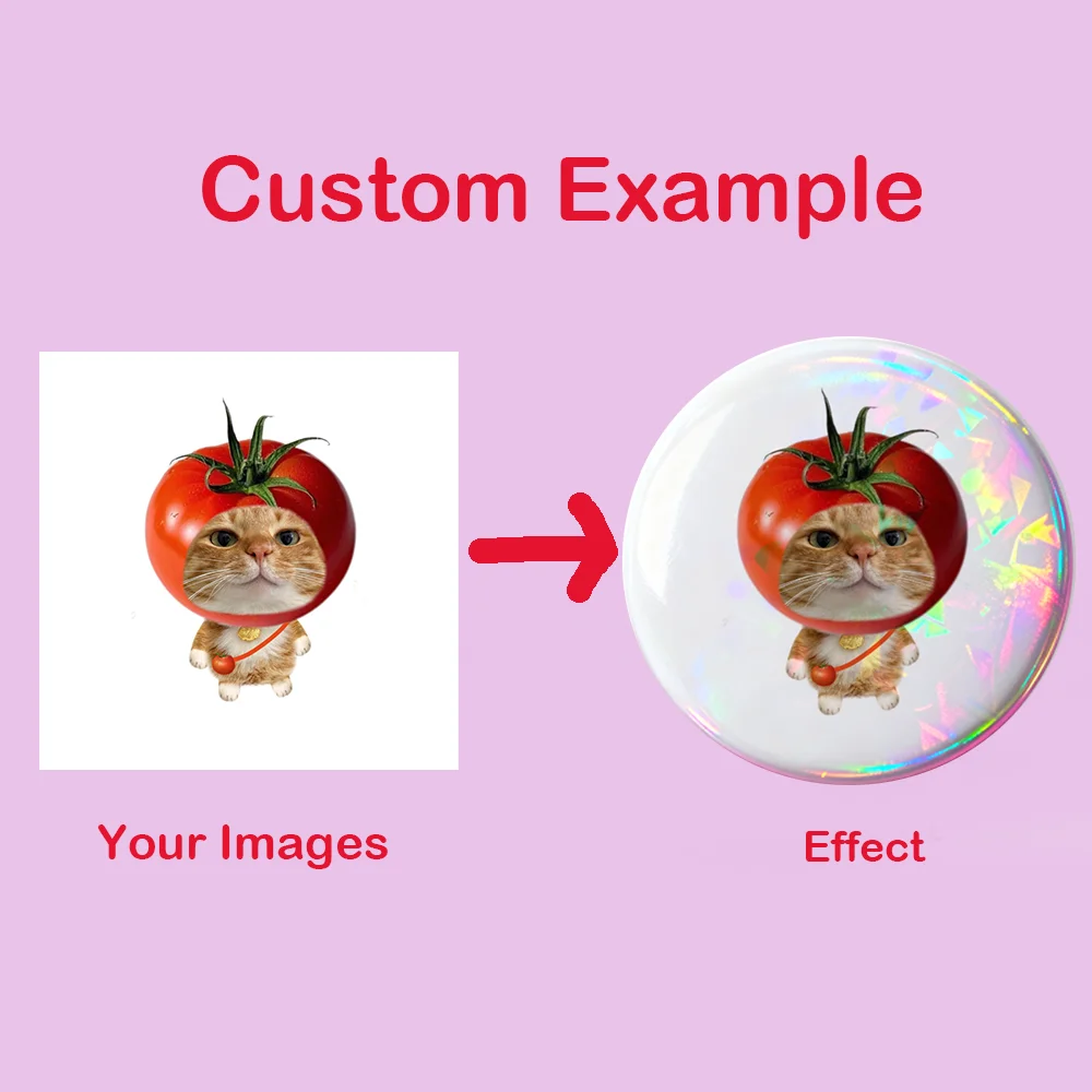 DIY Badges With Laser Badges Button Round Creative Customize Design Pin Brooch Badge Bag Decor Fans Collect Friends Gifts