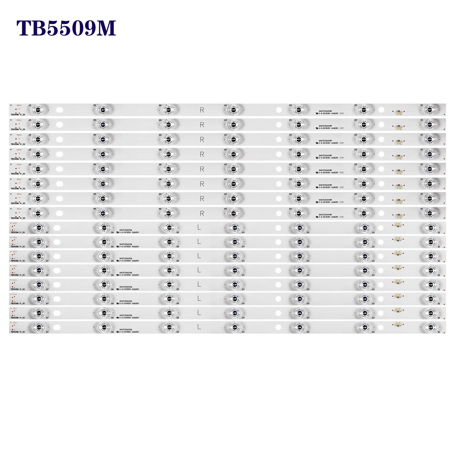 7 lâmpada adequada para panasonic th-55ds630w tx-55axw634 550tv01 550tv02 v4 tb5509m v1 v0_00, 16 peças