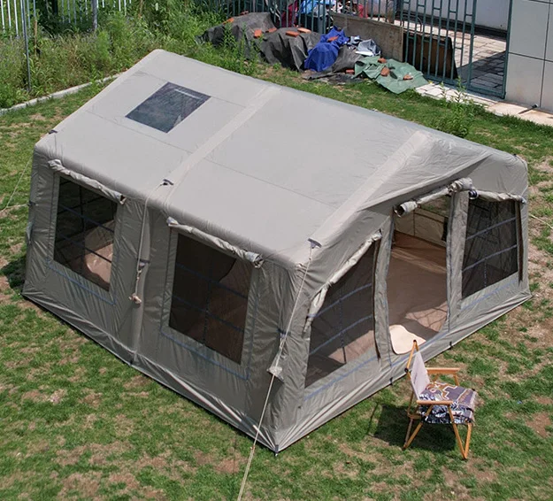 Large Size Outdoor Shelter Quick-open Inflatable Tents Wind and Rain Resistant Canopies Hiking Oxford Cloth Fabric Flysheet
