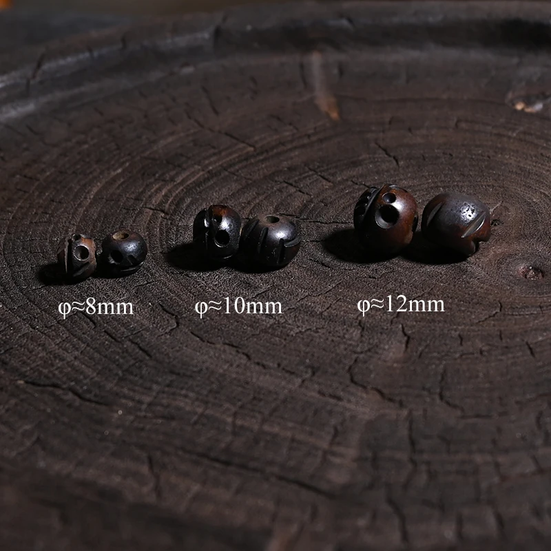 20pcs Natural Yak Bone Skull Beads 12mm/10mm/8mm Hole 1.5mm for DIY Handmade Jewelry Making Hand-Chain Necklace Carved Bone