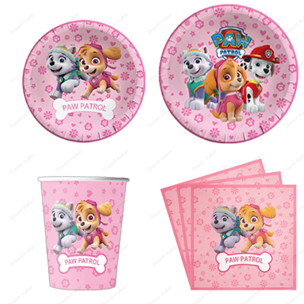 Paw Patrol Birthday Party Supplies 7/9 Inch Paper Plates Cups Napkins Various Paw Patrol Style Party Supplies One Stop Selection view 3