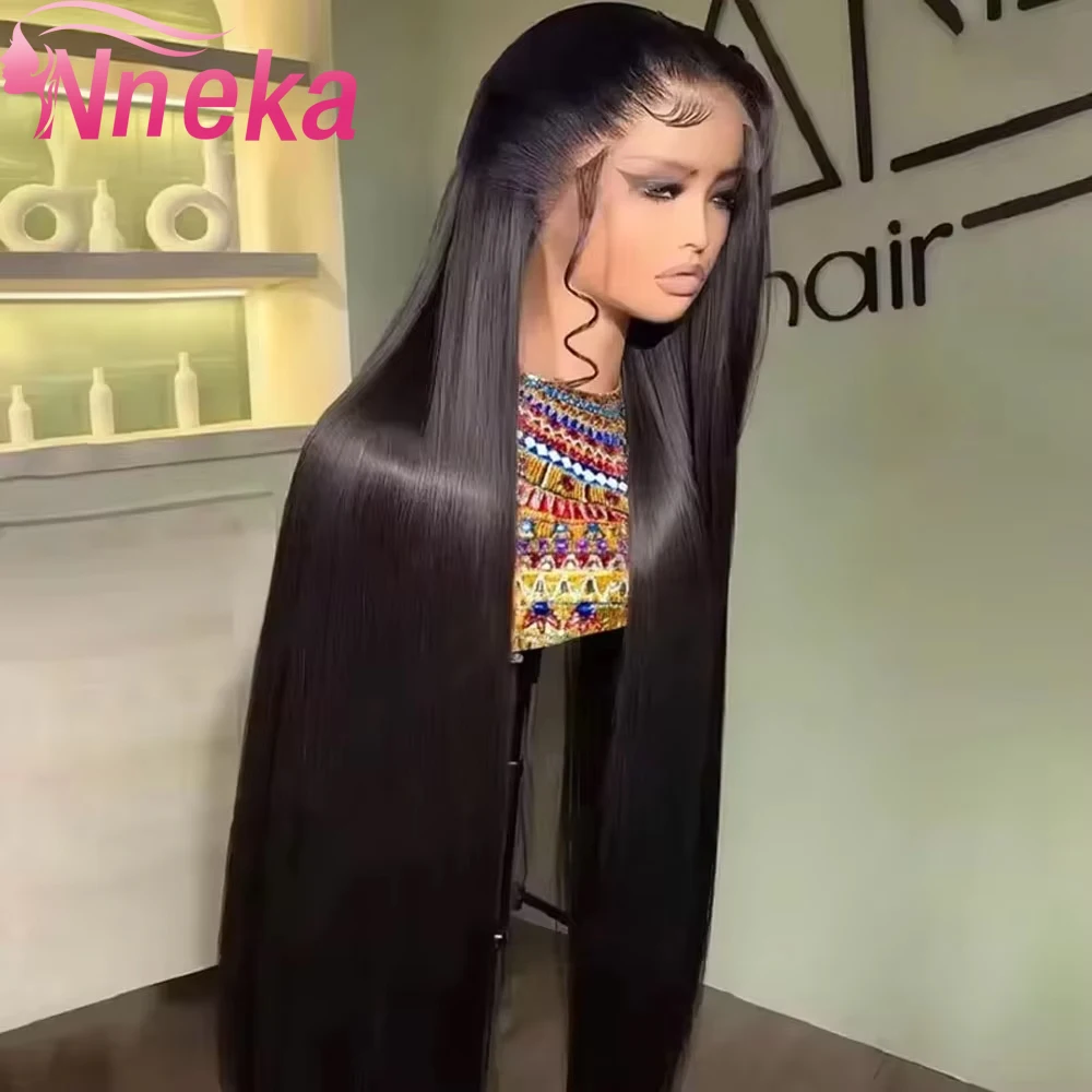 Bone Straight Glueless Wigs Human Hair 200% 4x4 5x5 Closure Ready To Wear 13x4 13x6 HD Lace Frontal Black Wig 40 Inch Brazilian