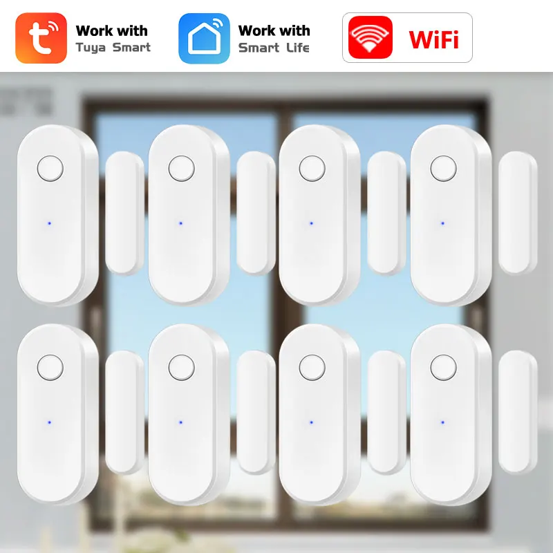 

Tuya Smart WiFi Door Sensor Home Security Alarm Open / Close Window Detector APP Remote Control For Alexa Google