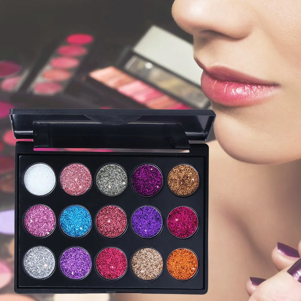 

15 Colors Eye Shadow Plate Makeup Palette Eyeshadow Powder Sequins Pallet