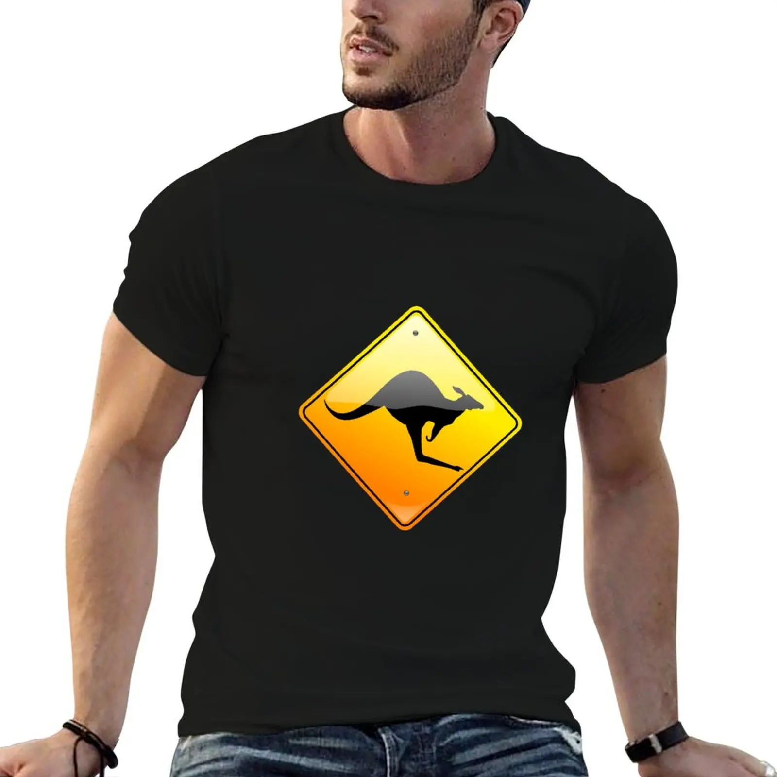 

Road Sign Kangaroo T-Shirt printed t shirts for man t shirts for man slim fit g man t shirts for men T-Shirt