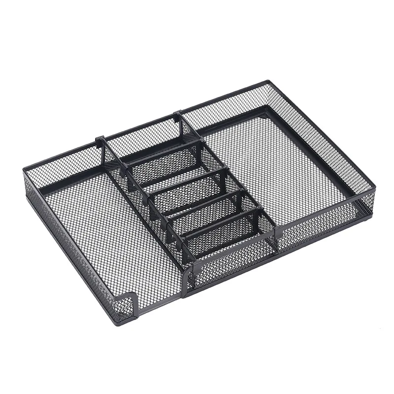 

Metal Mesh DIY Storage Tray Multifunctional Polycellular Durable And Non-deformable Office Storage Tray for Office Stationery