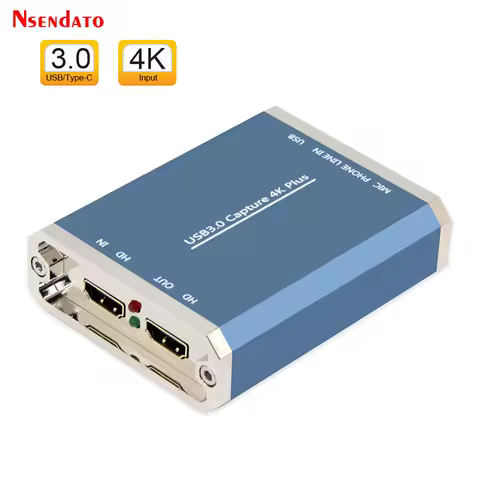 4K UHD HDMI USB3.0 Video Board Capture Card Box Grabber Recorder Dongle With Mic loop For Camera Live Streaming PC TV PS4