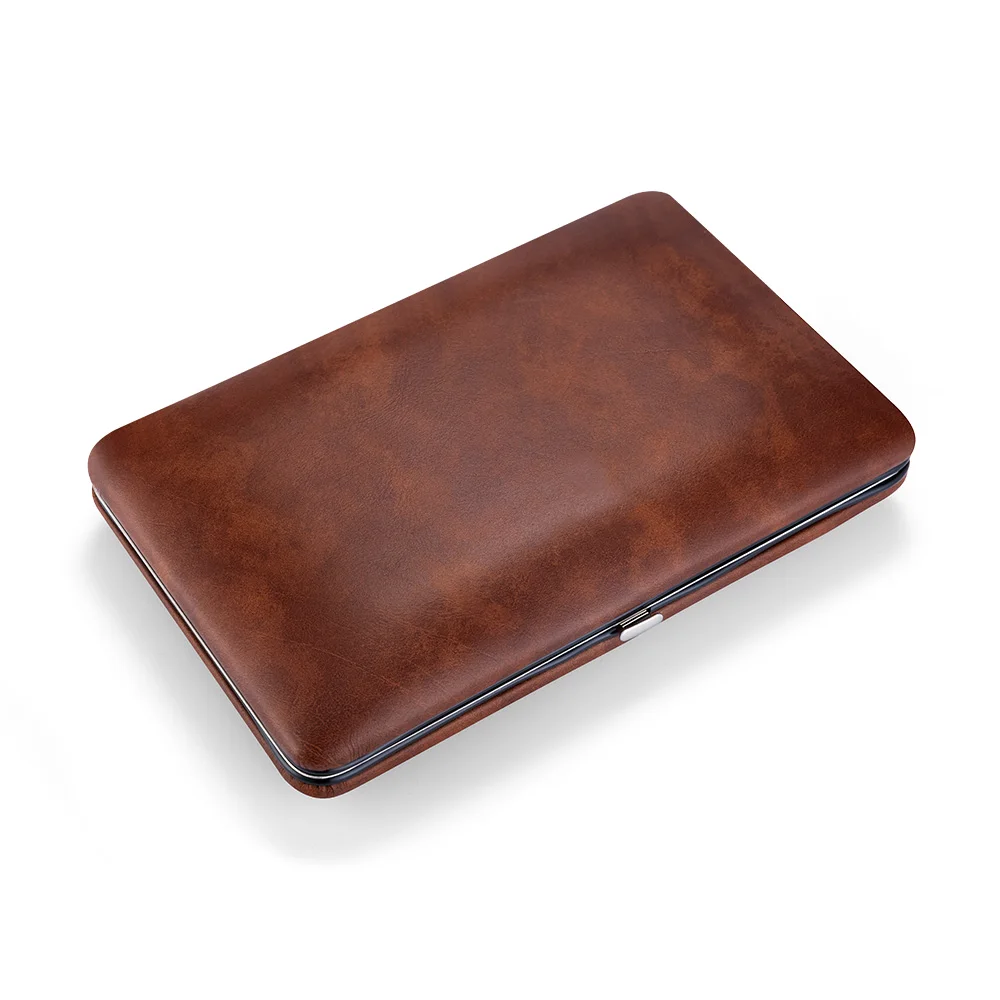 Leather Cigar Box Cedar Lined 5 Cigars Thin Portable Cigar Box with Gift Box Packaging Men's Presents