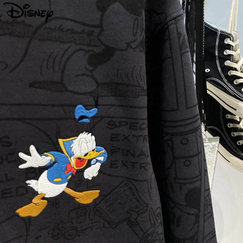 Imagem -03 - Camisola de Manga Comprida Estampada Disney Cartoon Algodão Solto Decote em o Rato Mickey Estampado Pato Donald Casual Nova Chegada Moda Outono 2023