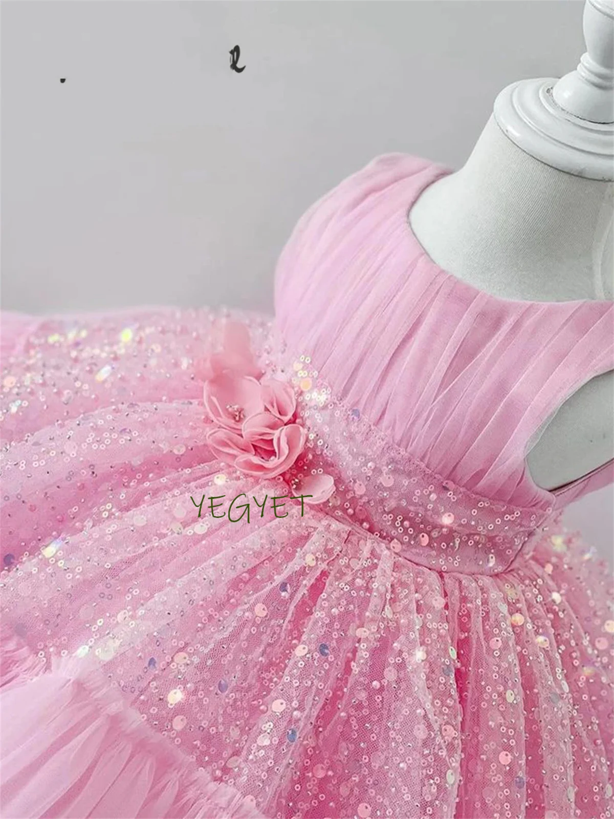 Girl Party Dresses Glitter Sparkly Flower Girl Dresses Puffy Kids' Dresses Cute Baby Dresses Princess Dress