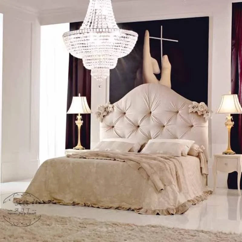 Elegant Decoration Bed Headboard Nordic Normal Wooden Lounges Modern Bed Frame Luxury Full Size Camas Matrimoniales Furniture