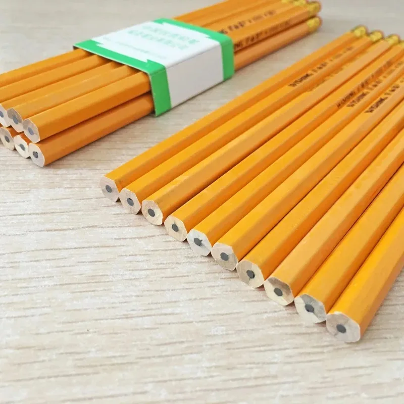 12Pcs Creative Stationery Wayson Brand With Rubber HB Pencil Log Primary School Pencil Children's Prize Wholesale