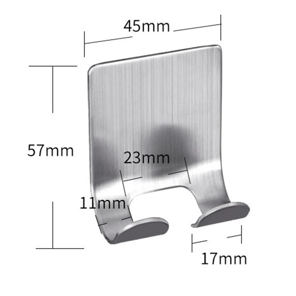 

4 pcs Stainless Steel Razor Holder Hook for Shower Multi Functional Power Plug Organizing 3kg Strong Adhesive No Drill Household